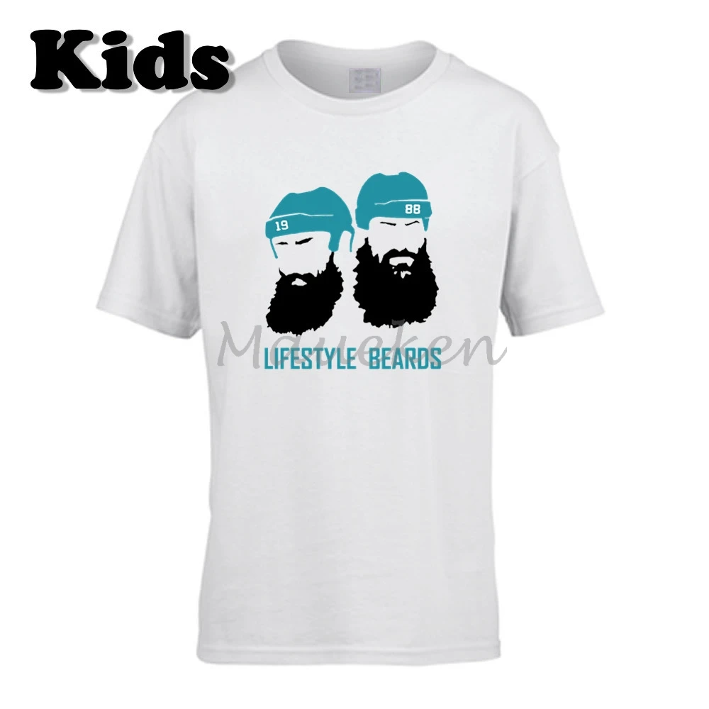 

Kids T-shirt Lifestyle Beards Joe Thornton 19 Brent Burns 88 San Jose Clothes T Shirt Youth boys girl o-neck tee W19050202