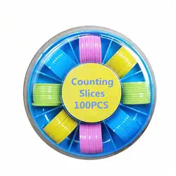 100 шт. счетчики счетные чипы пластиковые маркеры 25 мм смешанные цвета для бинго чипы игровые жетоны с коробкой для хранения