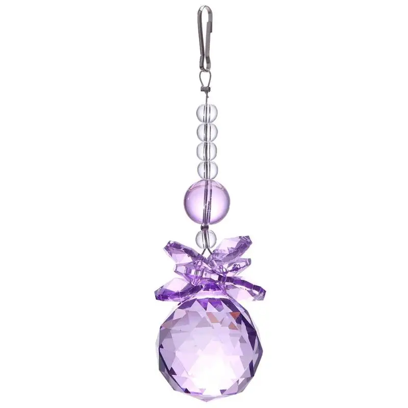 1Pc Crystal Ball Chandelier Prisms Pendants Part Suncatcher Rainbow Maker Hanging Drop Wedding Party Home Decor Wedding Supplies - Цвет: Light Purple