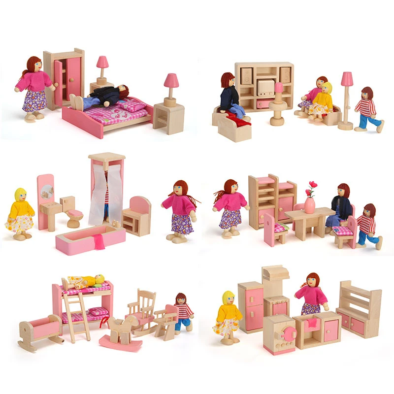 wooden toy dinner set