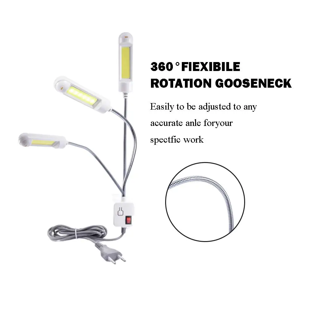 

LED Sewing Machine Work Lamp Magnetic Lamp Industrial Machine Tool Work White Light Three-speed Brightness COB Clothing Lamp