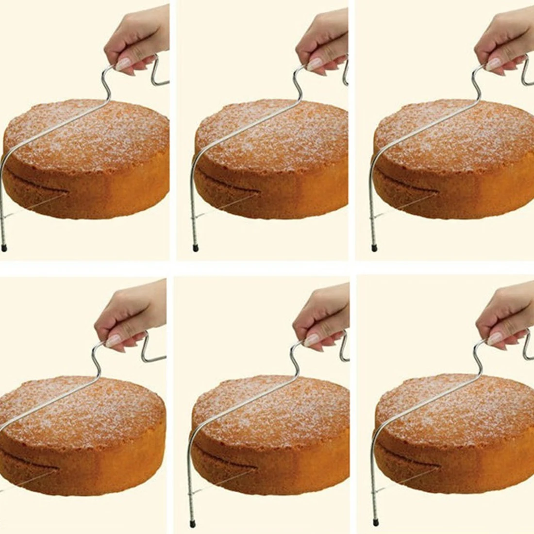 Stainless Steel Adjustable Wire Cake Slicer Leveler Slices Cake Cutter