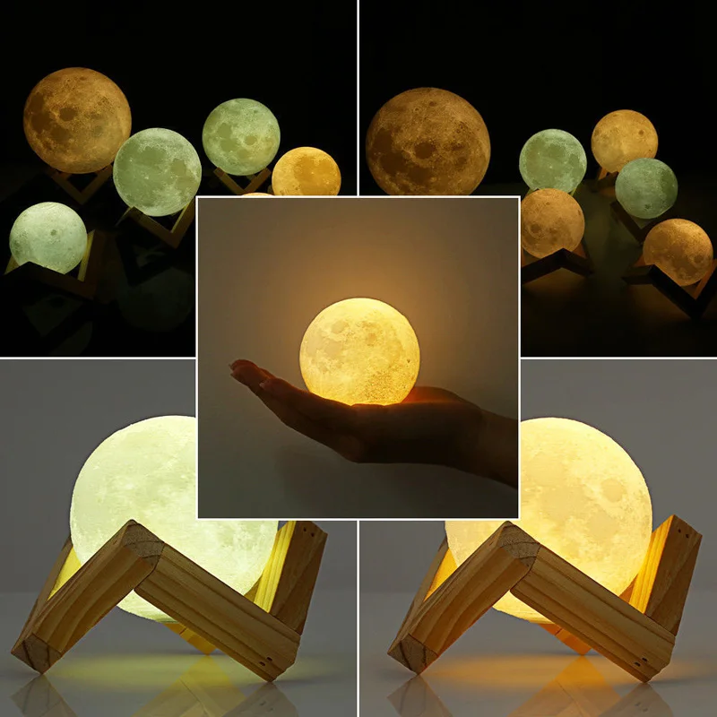 3D Magical LED Luna Night Light Moon Lamp Desk USB Charging Touch Control Home Decor Promotion Drop Shipping 2019 New