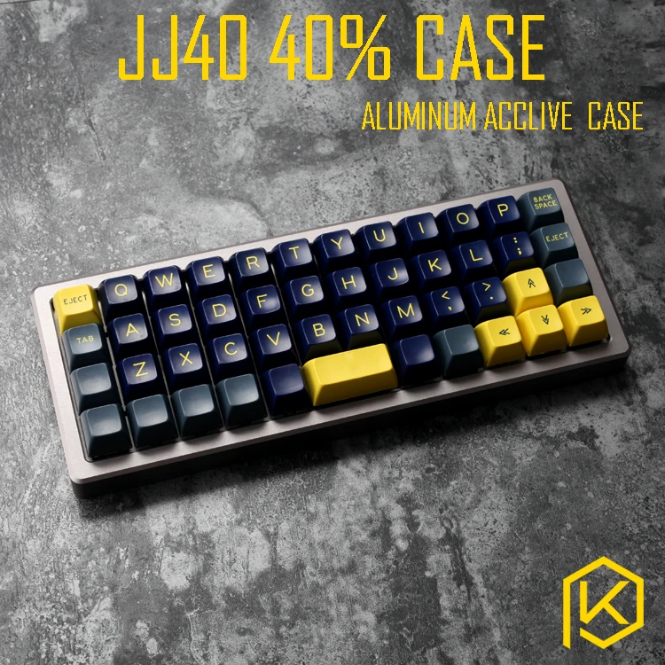 best keyboard for home office Anodized Aluminium jj40 bm40 flat case with metal feet for custom mechanical keyboard black siver grey colorway for 40% mini portable computer keyboard