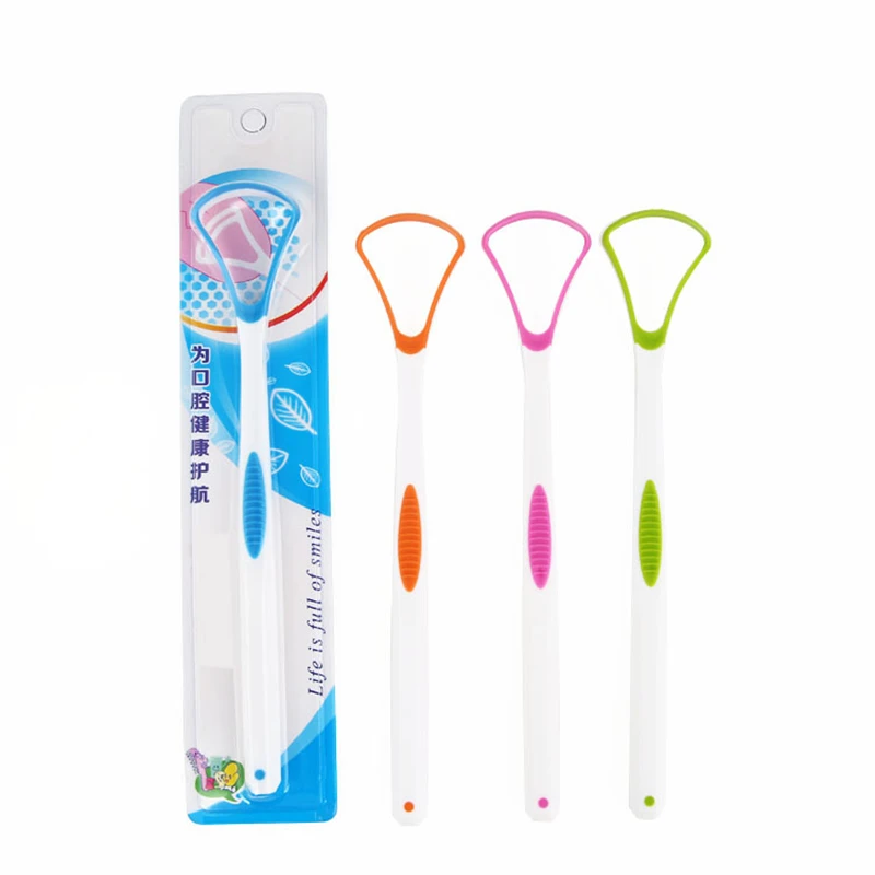 

1 pcs Hot Sale Plastic Tongue Scraper Handle Tongue Cleaning Wiper Portable Oral Care Brush Remove Bad Breath to Keep Fresh