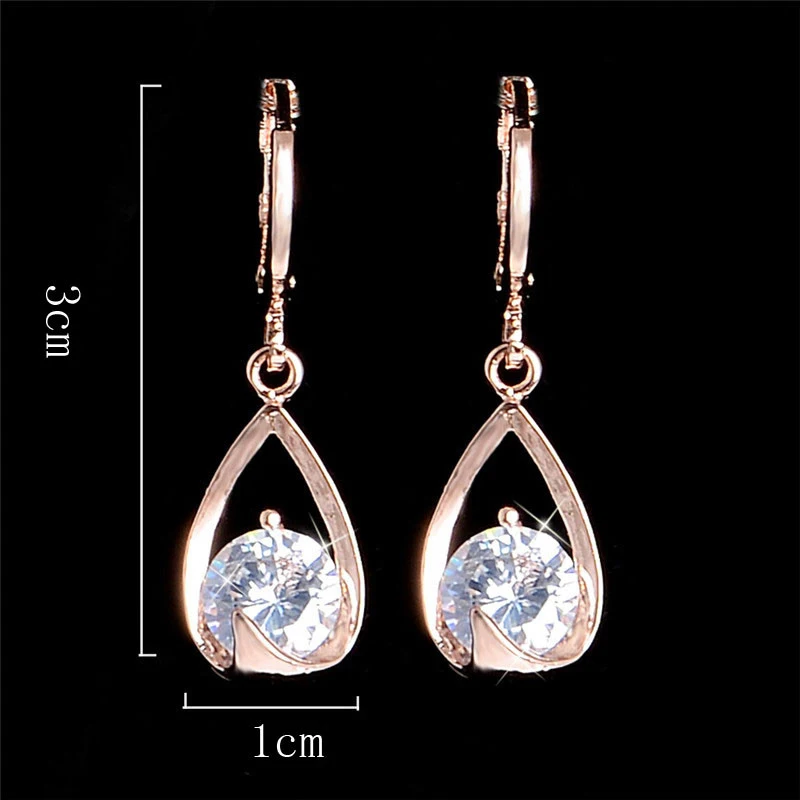 Женские серьги подвески misanryne золотого цвета с фианитами и кристаллами|earrings