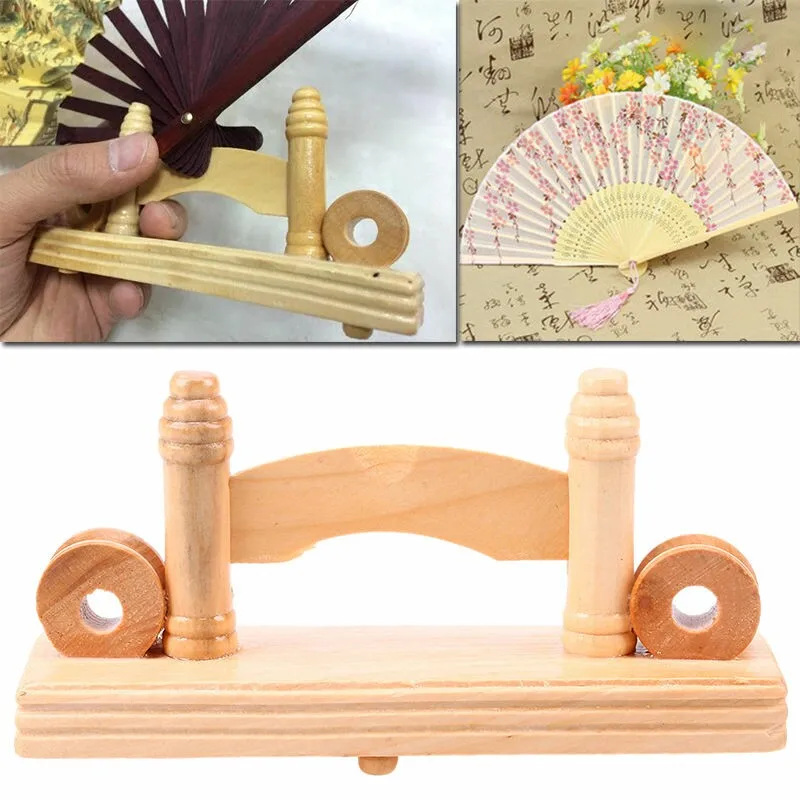 14cm Chinese Japanese Foldable Fan Display Holder Base Stand Knot Art
