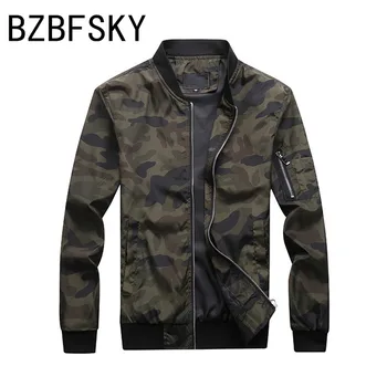 

BZBFSKY 2019 New Autumn Men's Camouflage Jackets Male Coats Camo Bomber Jacket Mens Brand Clothing Outwear Plus Size M-7XL