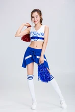 Sexy font b Women b font Cheer Leader Sports Suits Costume S 2XL Japanese Korean Blue