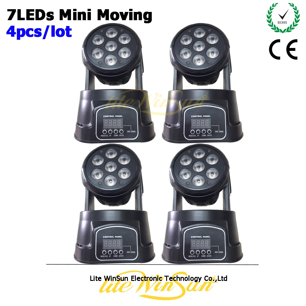 

Litewinsune 4/Lot 7*10Watt RGBW Wash Mini Led Moving Head Lighting