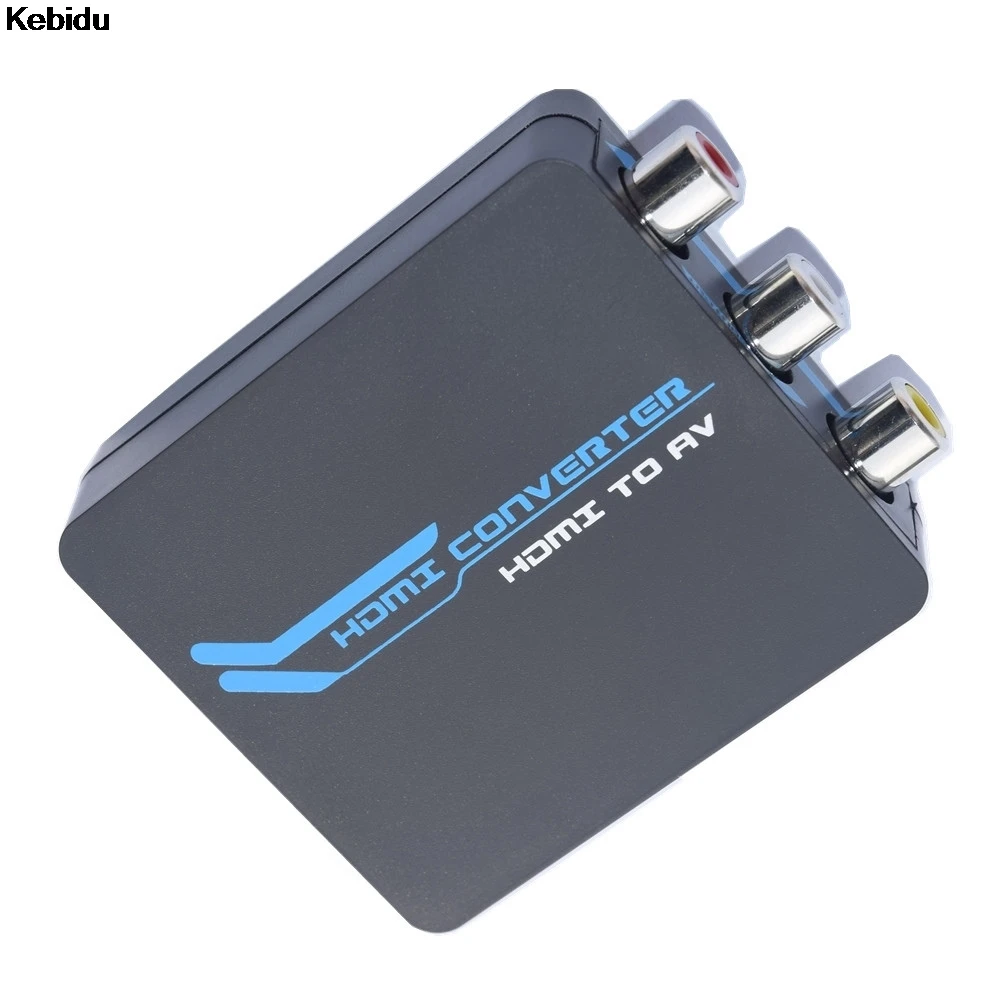 

Kebidu HDMI To RCA AV/CVBS Adapter HD 1080P Mini HDMI2AV Video Converter BOX For PC For PS3 VCR DVD For PAL MTSC