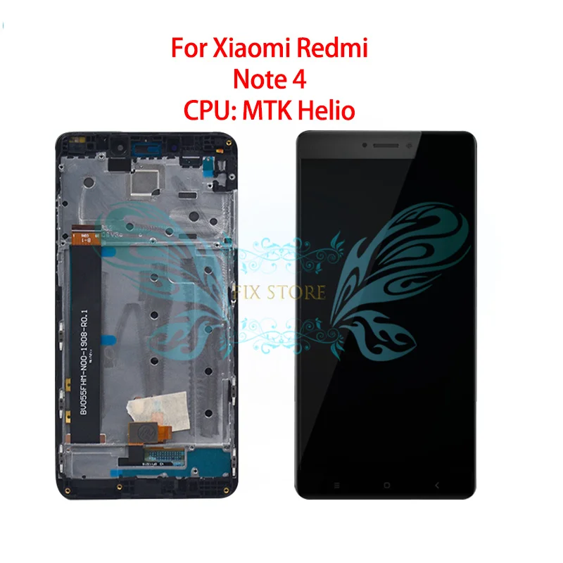 ЖК дисплей с сенсорной панелью для Xiaomi Redmi Note 4 сменный дигитайзер 5 дюйма MTK Helio