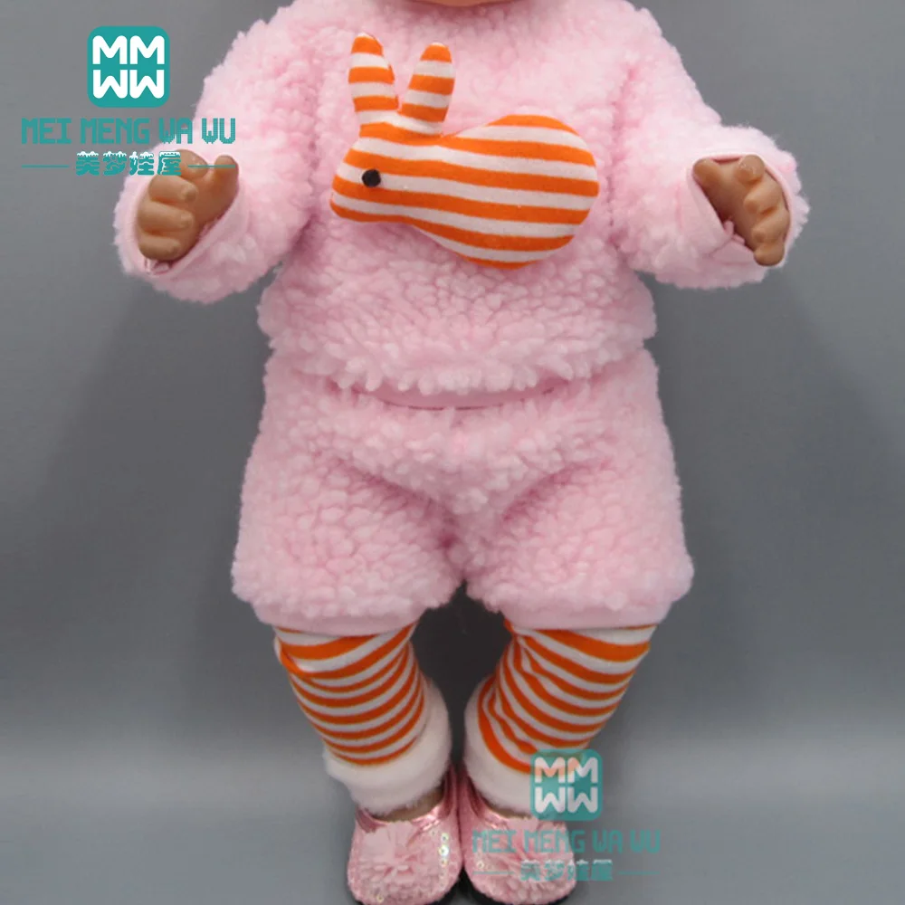 Детская Одежда для куклы подходит 43 см игрушка новорожденная кукла и американская Кукла Одежда Розовый Повседневный костюм