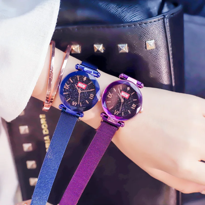 

montre femme Luxury Women Watches Starry Sky Magnet Buckle Female Wristwatch Rose Gold Waterproof Ladies Clock relogio feminino