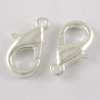

1000pcs Zinc Alloy Lobster Claw Clasps Silver Color 10x6mm, Hole: 1mm