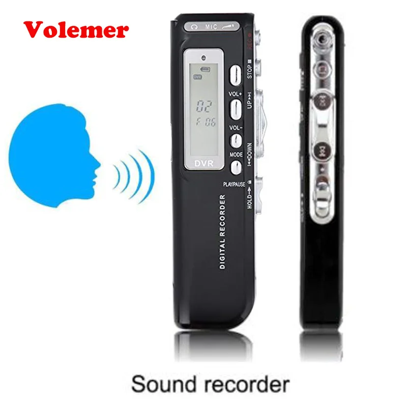 Volemer 2019 New Digital Recorder 8GB Audio Voice Phone Dictaphone Recorder MP3 Player External Microphone Portable Recorder