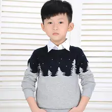 Коллекция года, зимняя детская одежда хлопковые пуловеры с длинными рукавами для маленьких мальчиков, свитеры для мальчиков, повседневные вязанные свитера Топы