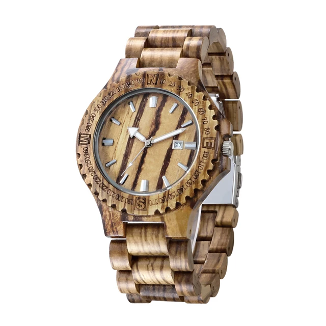 Watch brand Men Wooden Quartz Watch 