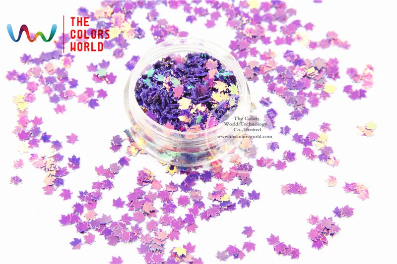 

SFY04-2 Amazing Glitter Sequins Maple leaf shaped 4mm Size sequins for nail Art or DIY decoration