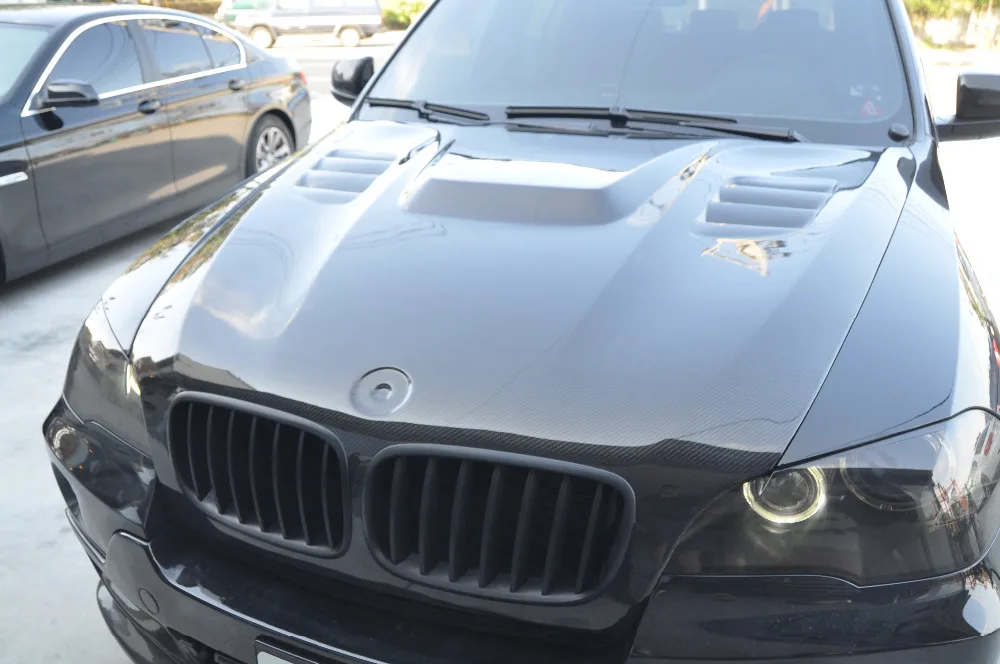 Для Vorsteiner Стиль стайлинга автомобилей капот из углеродного волокна, головные уборы для BMW E70 E71 X5 X6