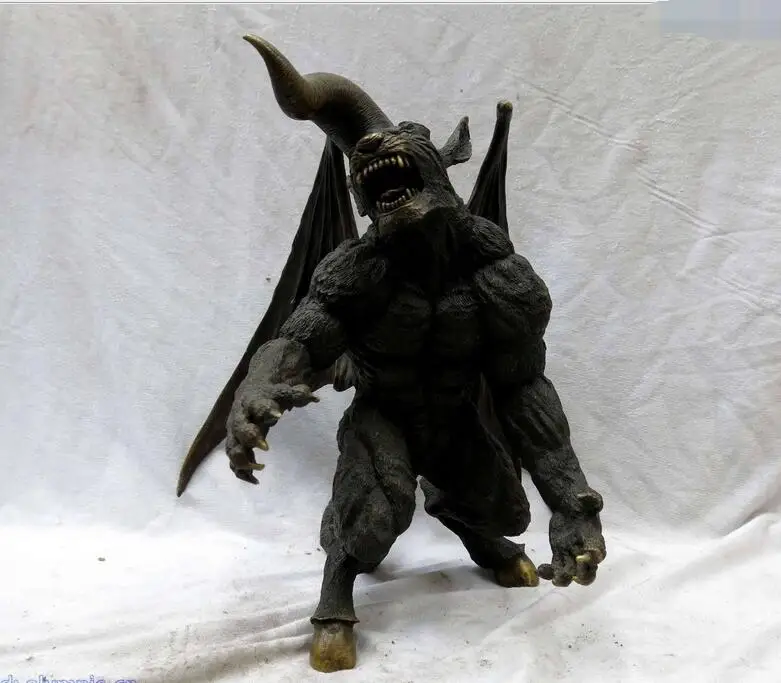 

13" China bronze fine tiger head ox horn bat - winged gryphon Sculpture Statue