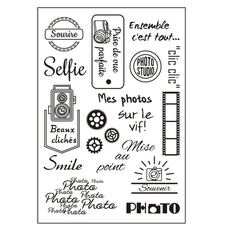 Французский прозрачный значок для DIY Скрапбукинг/изготовление карт C109 - Цвет: 2