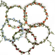 NEW Boho Ladies Floral Flower Festival Wedding Garland Head Band — Blue