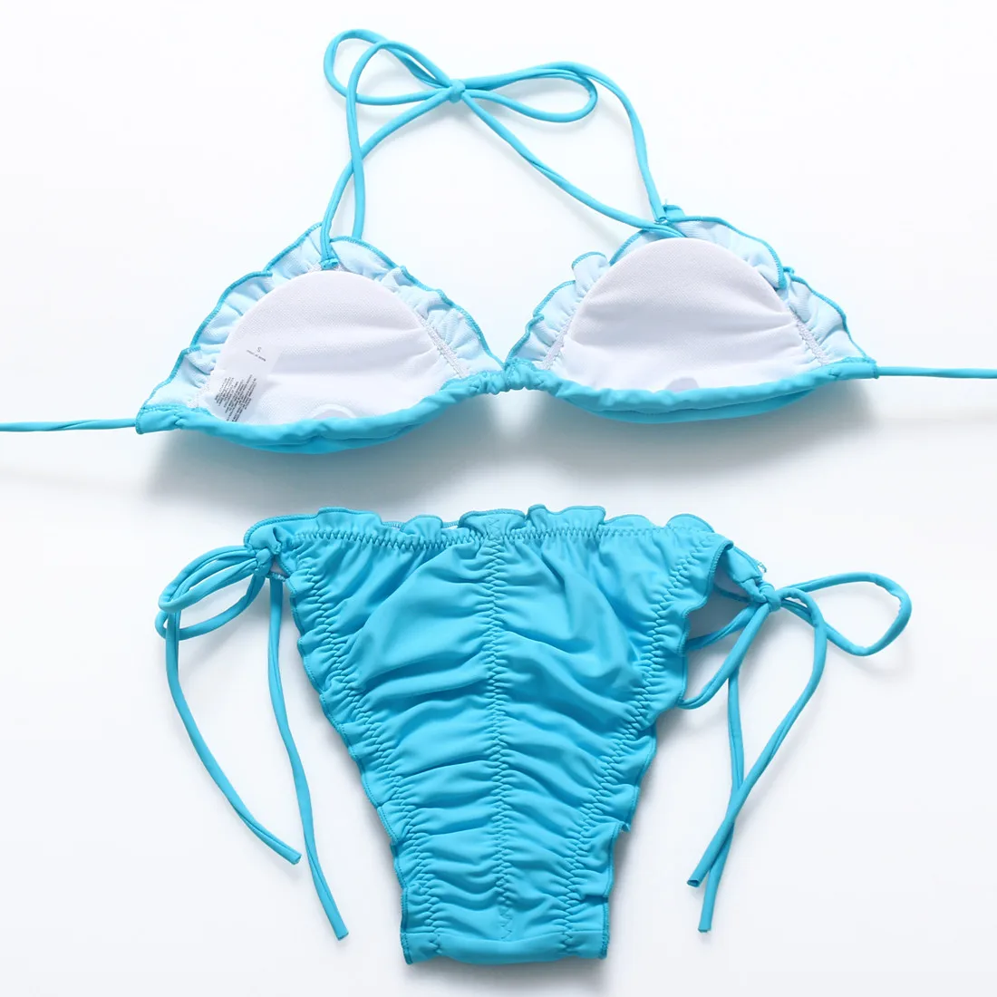 Suittop Холтер бикини с оборками откровенный сплошной купальник Strappy Бикини рюшами