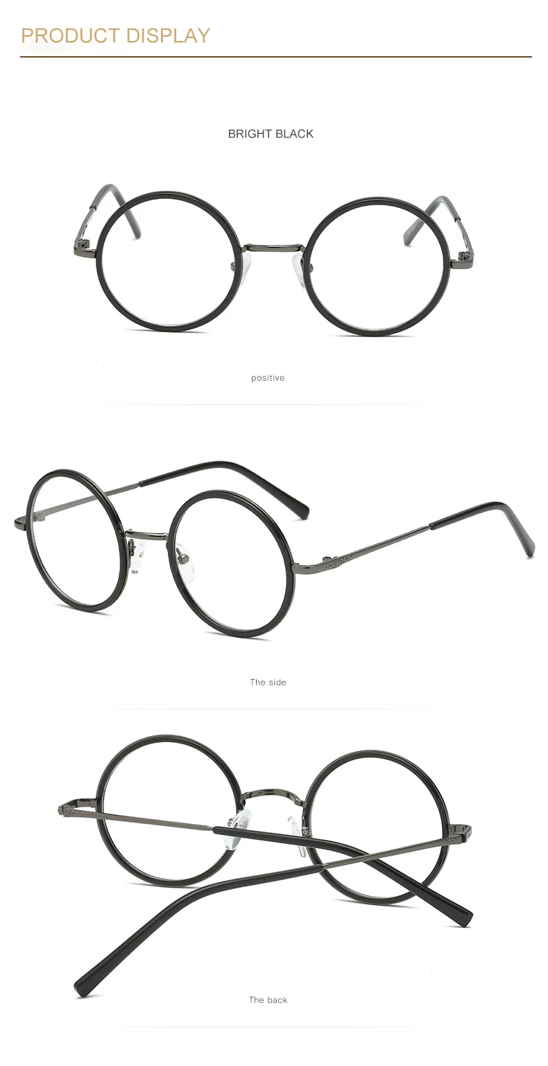 Модные Винтажные Очки с металлической оправой, круглые прозрачные линзы, очки в духе гиков, ретро очки, круглые прозрачные очки PG0064