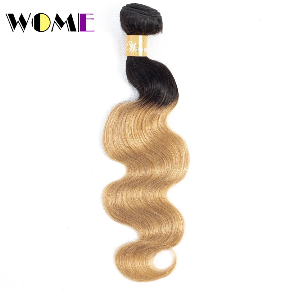 Smart Wome Hair Extensions Burmese Hair Bundles Ombre Body Wave Human Hair 1/3 Bundle Only 1b/27 Two-tone Non-remy Hair Weave Available In Various Designs And Specifications For Your Selection Hair Weaves Human Hair Weaves