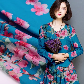 

130cm wide 35mm silk ramie fabric custom heavy silk hemp digital silk fabric skirt dress fabric