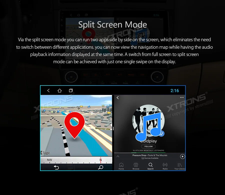Perfect 10.1" Android 8.1 Oreo OS Car Multimedia Navigation GPS Radio for Honda Accord 2002-2007 with Split Screen Function Support 9