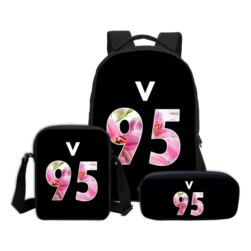 Комплект из 3 предметов, школьные рюкзаки с принтом JUNG KOOK, детские рюкзаки для книг, школьная сумка для девочек, модная повседневная сумка через плечо для мальчиков Mochila