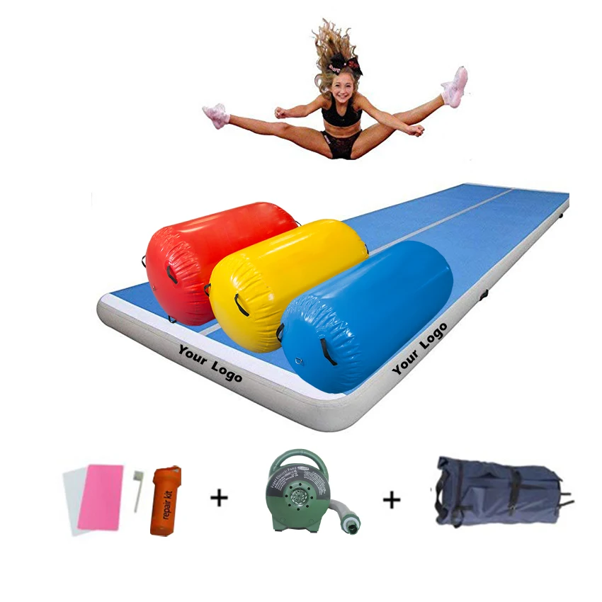 US 39x33" Inflatable PVC Gymnastics GYM Air Barrel Mat Track Yoga Roller Pad § 