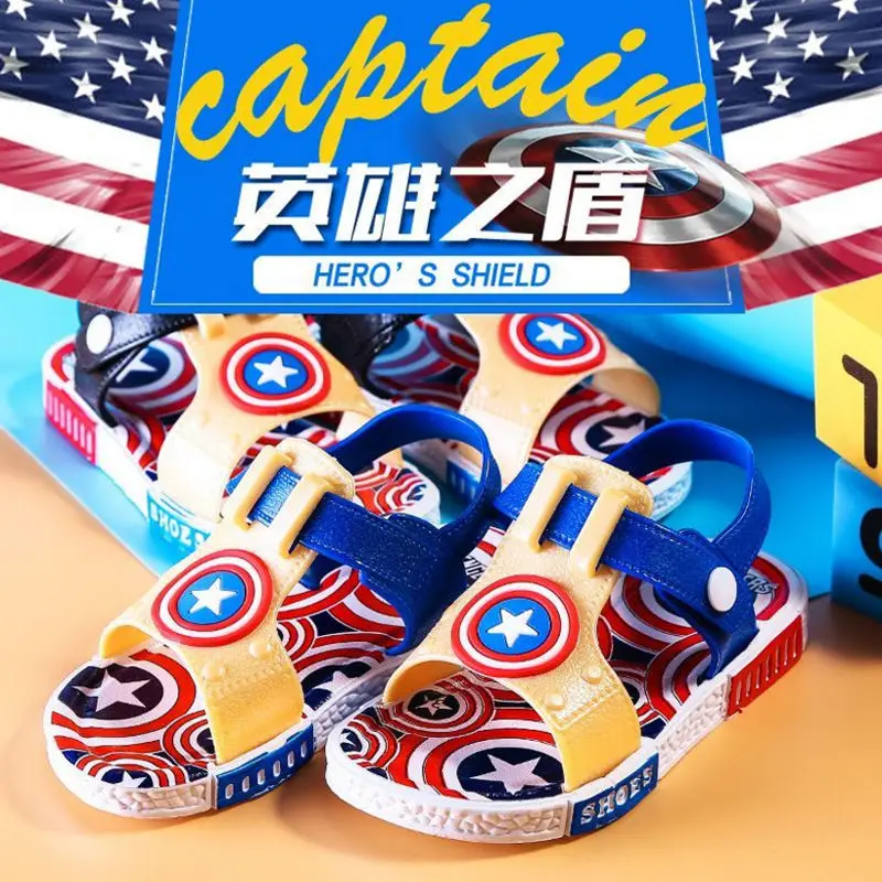 

Disney children's non-slip soft bottom beach shoes boy American captain cartoon plastic sandals