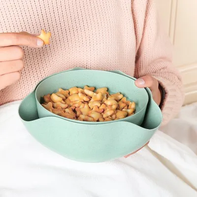 

BF040 Household double dry fruit dish plastic fruit tray plate 20*20*8.5cm free shipping