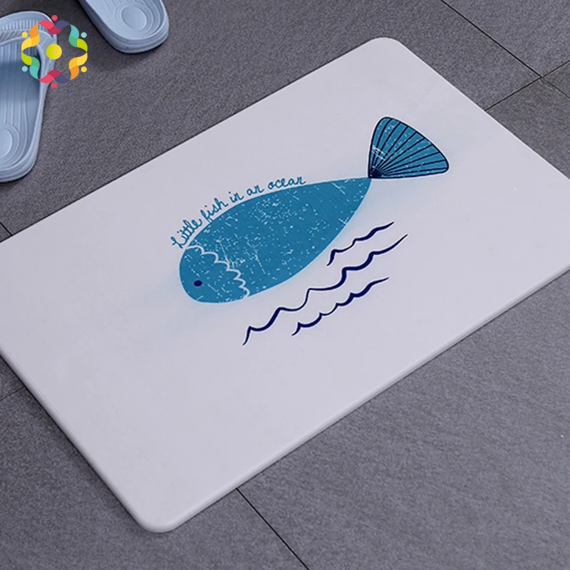 ZJFC Natural Diatomaceous Printed Bathroom Rug Quick Drying Non-slip Bath Mats Floor Carpet Ped Pad Seat Mattress For Decor ZJFC Natural Diatomaceous Printed Bathroom Rug Quick Drying Non-slip Bath Mats Floor Carpet Ped Pad Seat Mattress For Decor