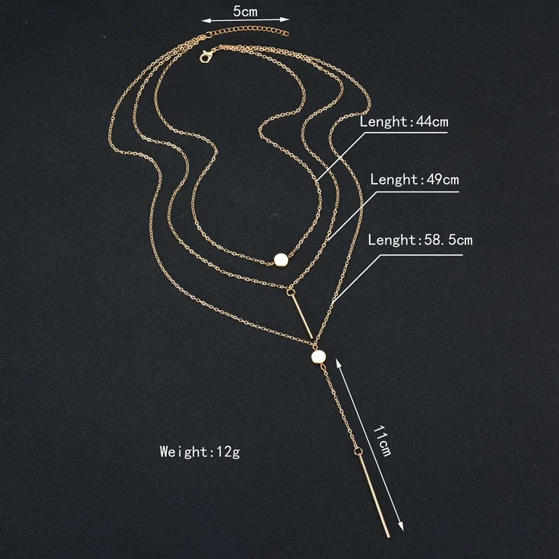 Для женщин Цепочки и ожерелья и кулоны из нержавеющей стали 3 мульти Слои Цепочки и ожерелья с кисточкой очарование бар заявление Цепочки и ожерелья для Для женщин Слои ed цепи Цепочки и ожерелья C98 C99