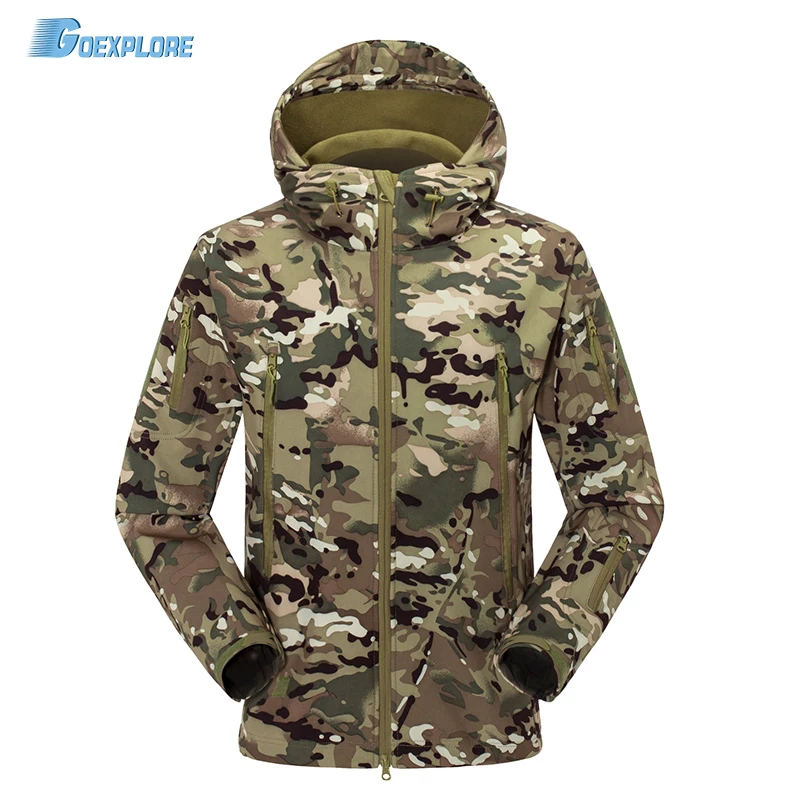 Военная уличная тактическая куртка водонепроницаемая ветровка плащ охотничья одежда армейская камуфляжная флисовая куртка для мужчин