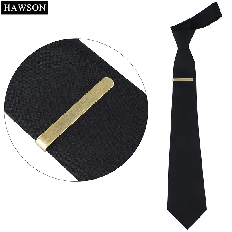 HAWSON u-образный розовый Золотой мужской галстук-бар простой матовый зажим для галстука заготовки для бизнеса