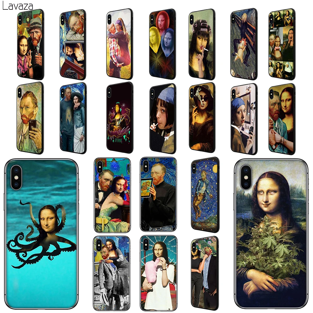 Мягкий чехол из ТПУ Lavaza Van Gogh Mona Lisa Funny Art для Apple iPhone 6 6S 7 8 Plus 5 5S SE X XS MAX XR силиконовые