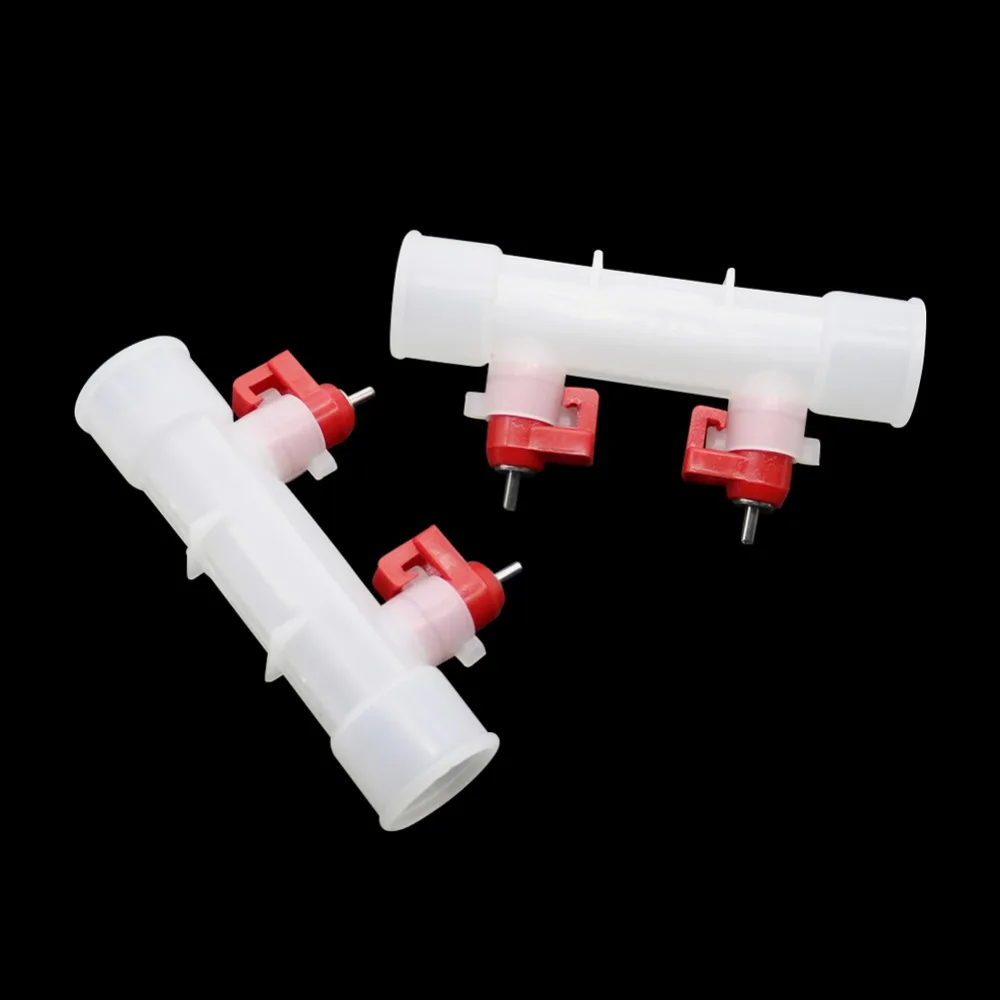 

2 Pcs Poultry Farming Tool Double Nipple Chicken Drinker Quail Double Hanging Cup Accessories Inner Diameter 25mm
