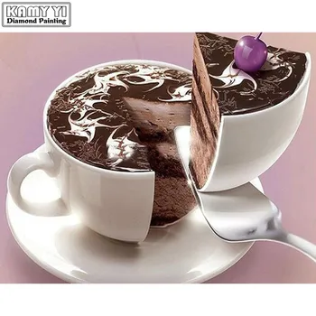 

Full Square/Round Drill 5D DIY Diamond Coffee cake 3D Embroidery Cross Stitch Mosaic Rhinestone Decor HYY
