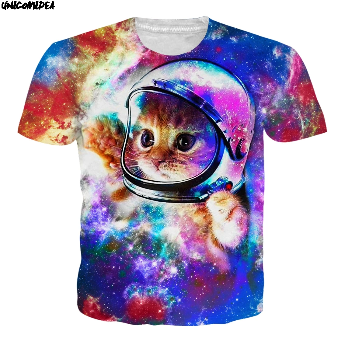 

2019 New Abstract 3D Print Summer Beach Hiphop Tshirt colors Shirts Fashion T-shirts universe Starry sky Cute Lovely Cat Tshirts