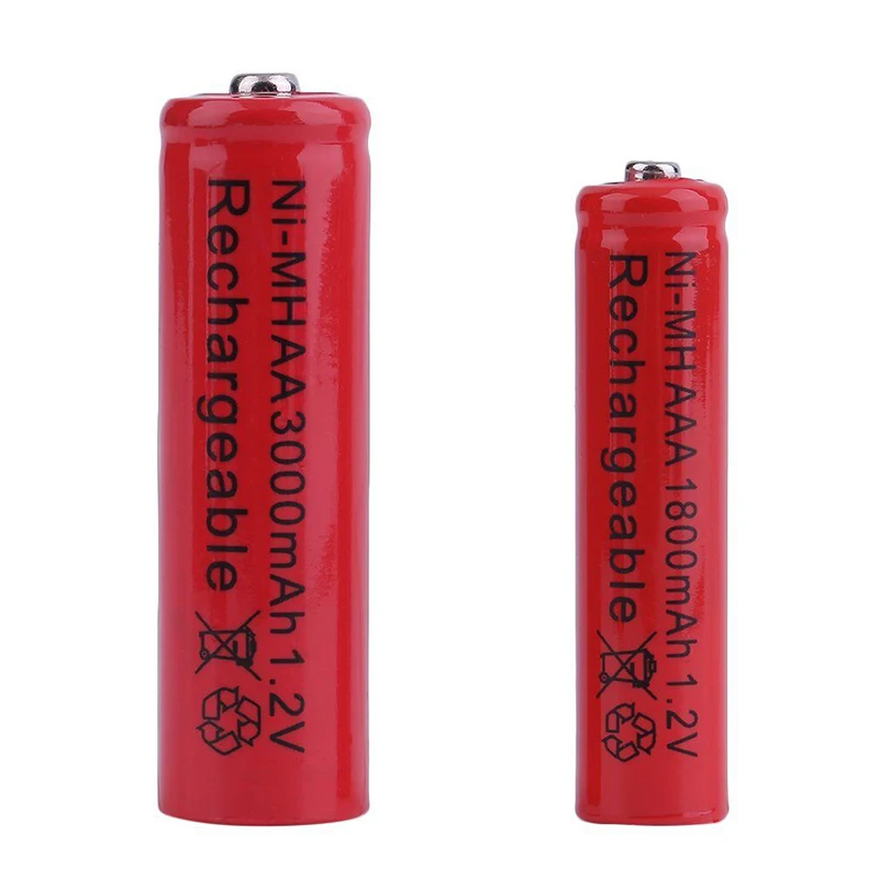 GTF 1 2 V 3000mah AA батарея ni mh аккумуляторная 1800mAh AAA электронная сигарета светодиодный