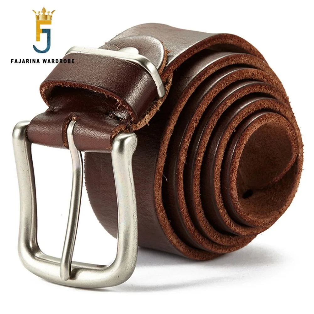 

FAJARINA Top Quality Genuine Leather Belts Cowhide Design Metal Pin Buckle Belt for Men Mens Retro Styles 38mm Width N17FJ260