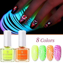 BORN PRETTY светящийся в УФ-светильник лак для ногтей неоновый штамповочный лак флуоресцентный ноготь художественный штамповочный лак для ногтей DIY штамповочная пластина