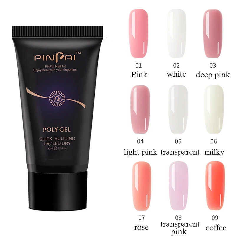 30g Clear White Nail Polygel Acryl Gel UV LED Builder Acrylic Gel for Nail Art Tip Quick Extension