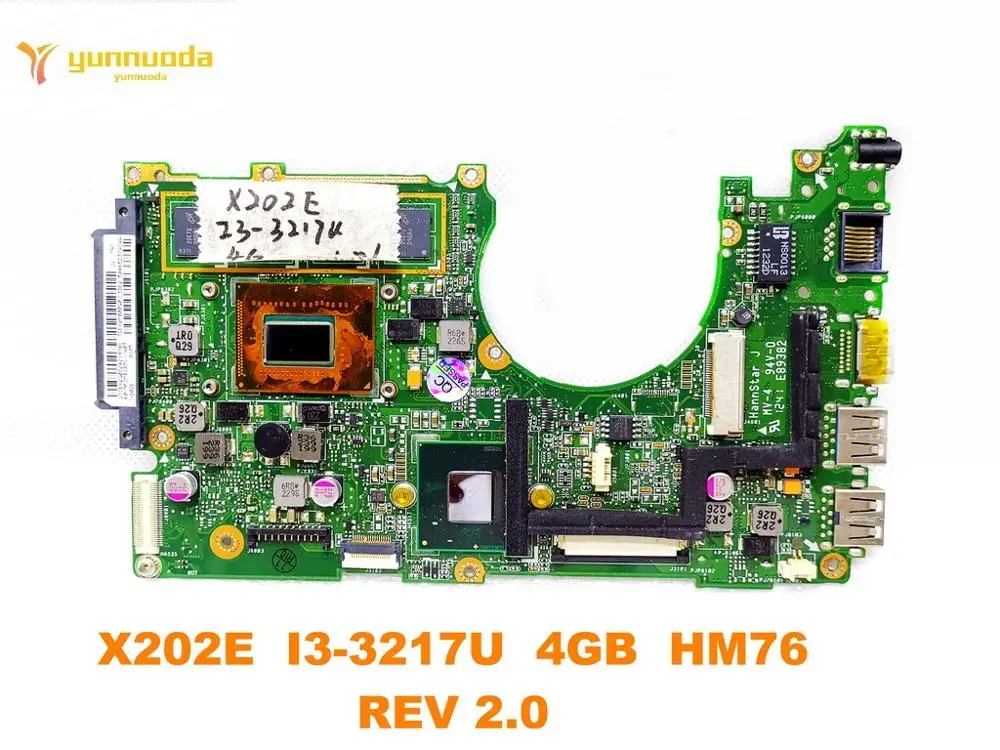 Original for ASUS X202E laptop motherboard X202E I3-3217U 4GB HM76 REV 2.0 tested good free shippin