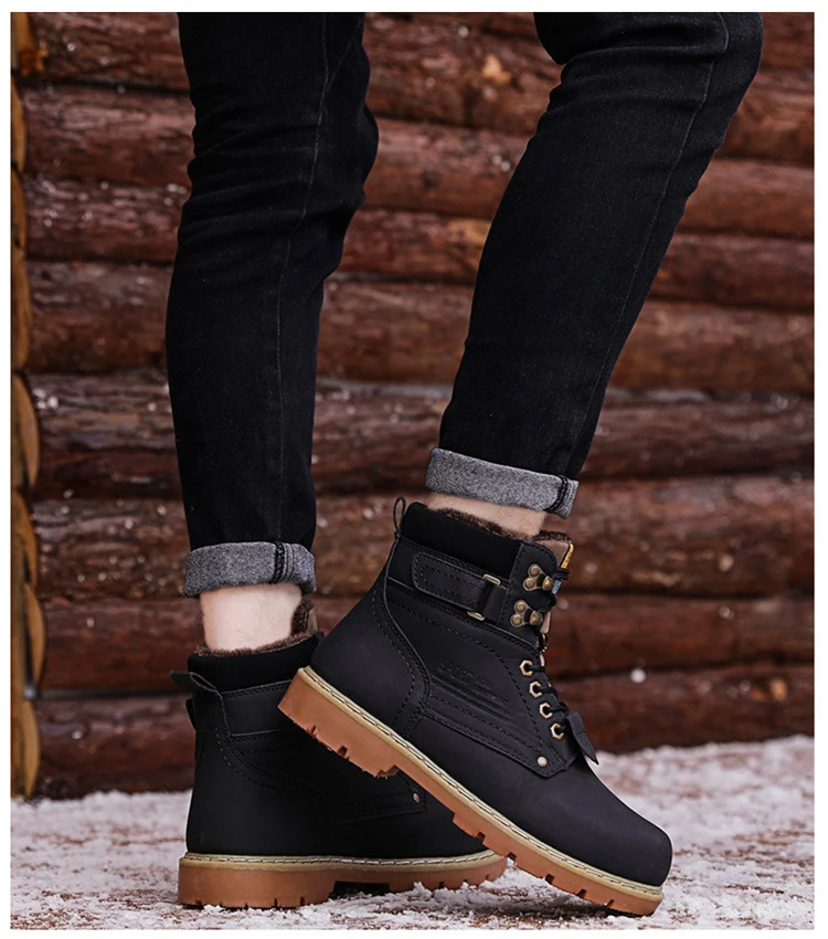 Треккинговые ботинки мужские водонепроницаемые ботинки из искусственной кожи Уличная обувь мужские горные треккинговые ботинки теплые зимние походные ботинки мужские
